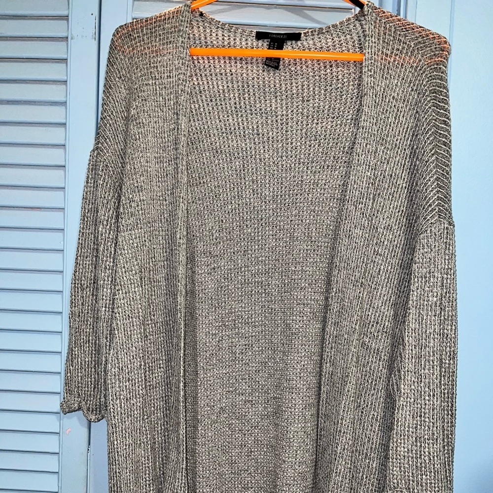 Forever 21 Gray Knit Cardigan